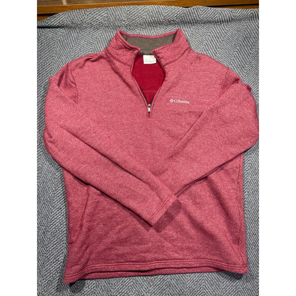 Columbia Men's L Great Hart Mountain III Half-Zip Fleece Pullover Sweater Spice